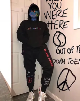 

trousers Travis Scott Astroworld Pants Women Men 1:1 High Quality embroidery Joggers Streetwear Men Joggers Sweatpants Trousers