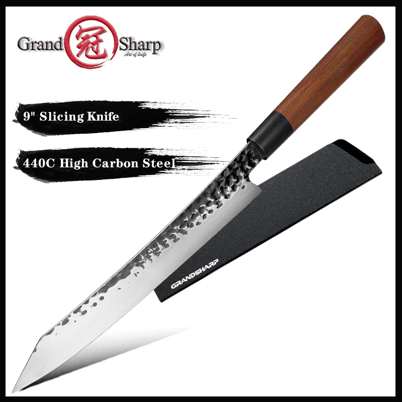 Нож для нарезки мяса Grandsharp 9 дюймов лезвие молотка из нержавеющей стали кухонный