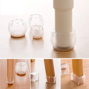 

4pcs Table Chair Leg Caps Assorted Round Square Rectangle Silicone Floor Protector Furniture Table Feet Covers Free Shipping
