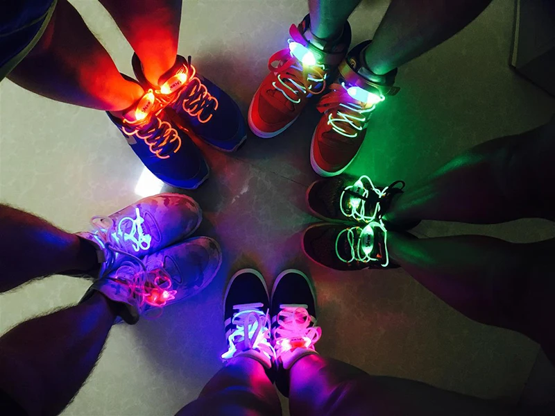 New Multi-Color Cool Night Run Neon LED Shoe laces Shoes Strap Glow Stick Light Shoelaces Accessories Party Supplies LED Shoe