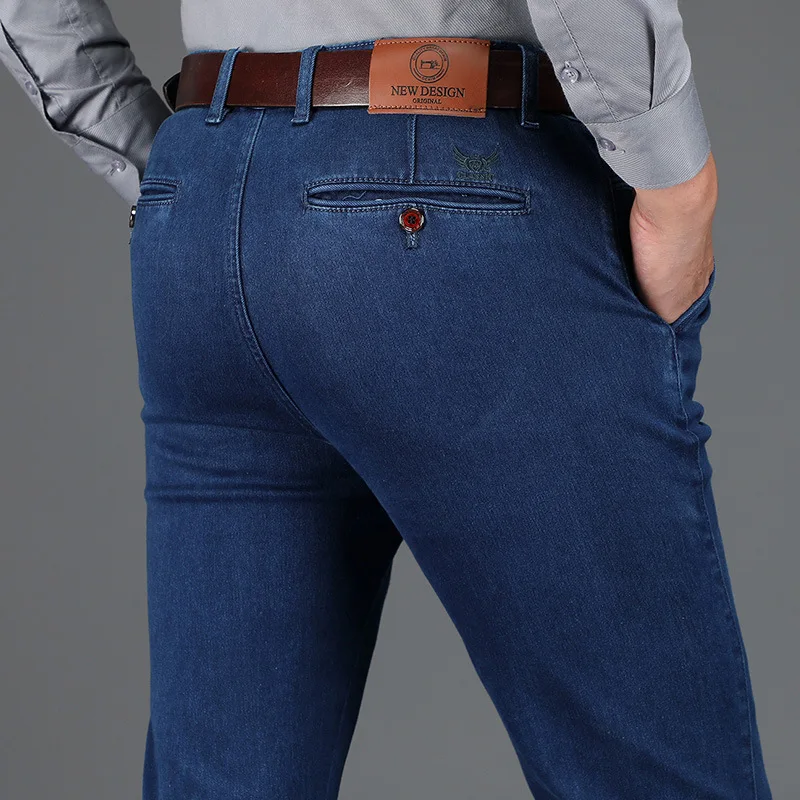 

2019 MEN'S Trousers Spring And Autumn Business Casual Jeans Fashion Man Medium Waist Straight-Cut Cowboy Long Pants 8031