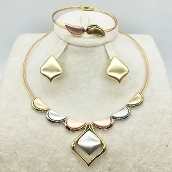 

HOT Fashion jewelry set Nigeria Dubai gold-color African bead jewelry wedding jewelry set african beads jewelry sets
