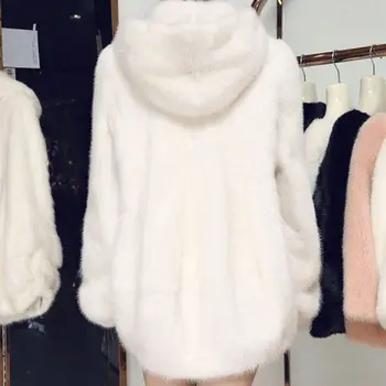 

Women 2020 Winter Fashion New Imitation Mink Fur Coat Fake Fur Hooded Jacket Lady Loose Thick Warm Faux Fur Teddy Overcoat B137
