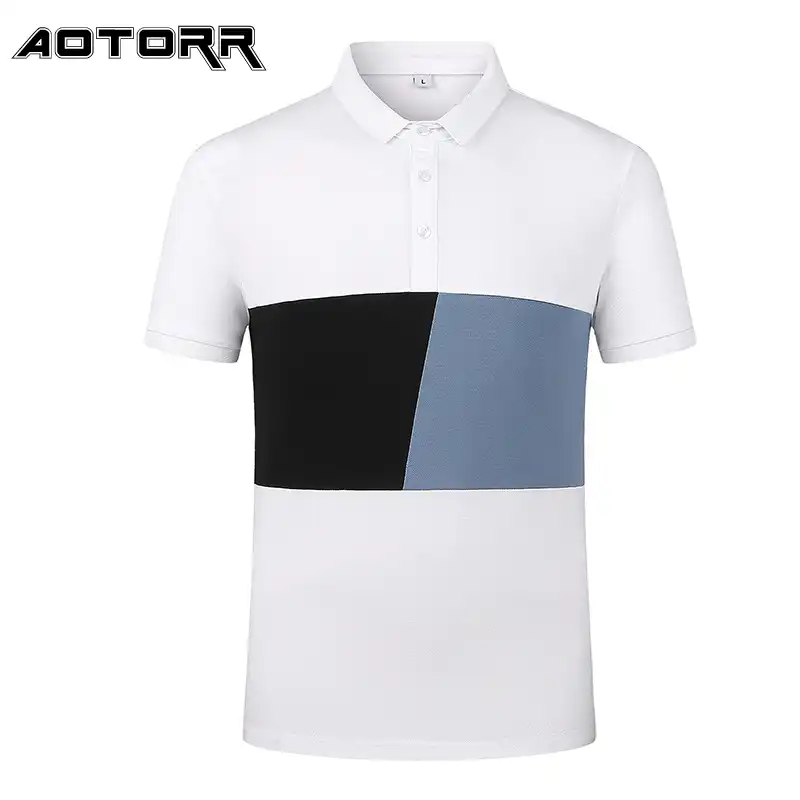 21夏新男性ポロシャツtシャツファッションカラーマッチングラペル半袖メンズビジネスカジュアルポロシャツ通気性トップ Polo Aliexpress