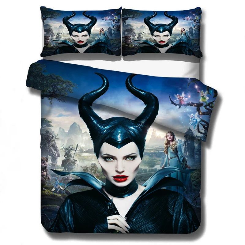 Хэллоуин Maleficent ведьма постельные принадлежности набор пододеяльников одеяло постельные принадлежности s постельное белье Черная Королева постельный комплект(без простыни