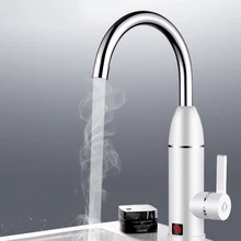 3000 Вт Электрический кран из нержавеющей стали светодиодный с цифровым дисплеем горячий и холодный смеситель для воды водонагреватель кухонный кран для раковины