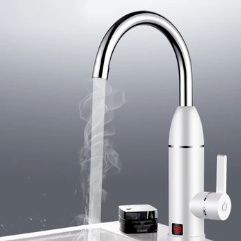 

3000W Stainless steel Electric faucet LED digital display hot and cold water faucet mixer water heater kitchen sink faucet