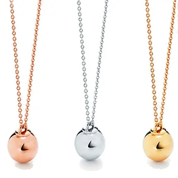

2020 New arrival Design hardwear ball Pendant necklace Gold plated 925 sterling silver jewelry TIF logo pendant necklaces Collar