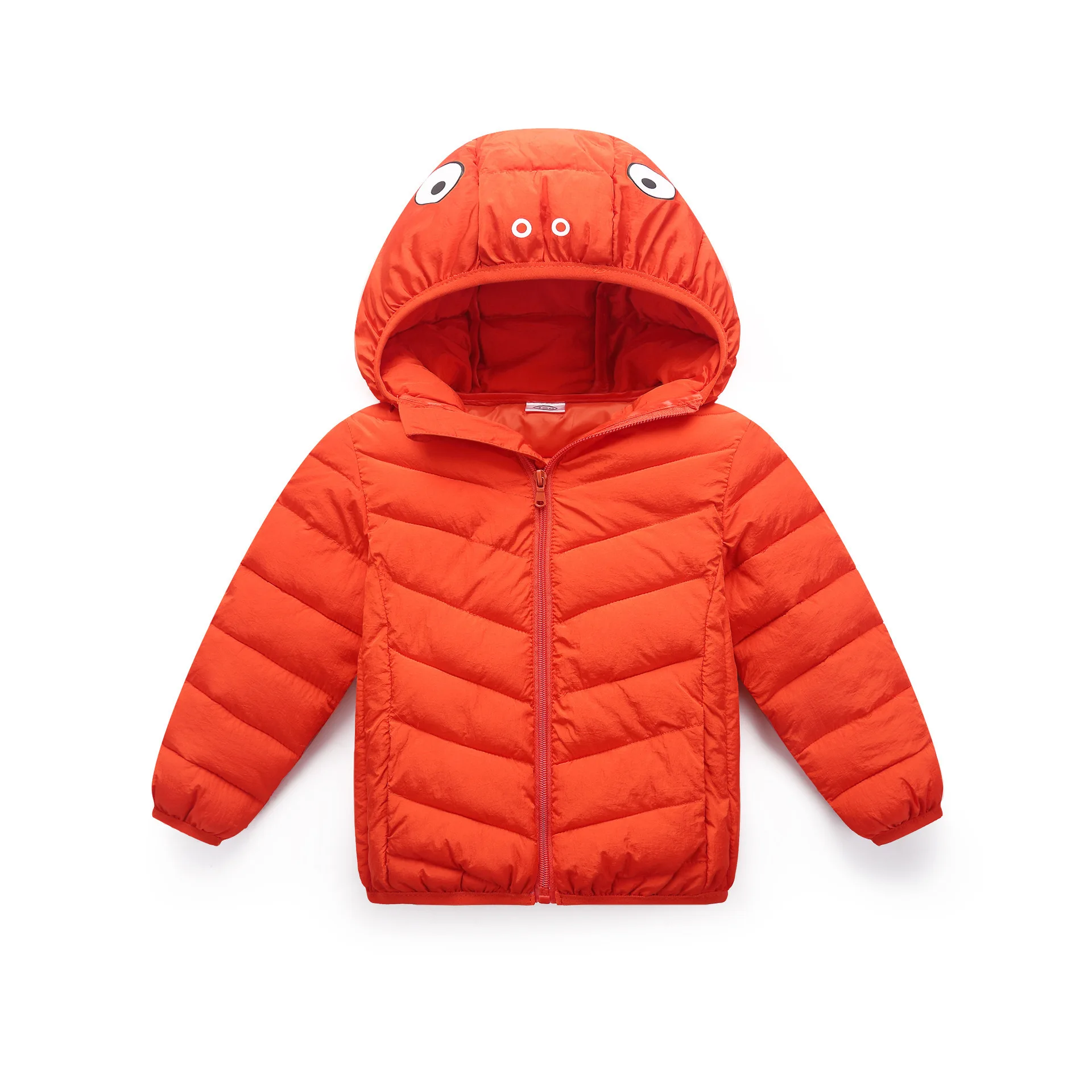 

2019 Children Thin down Jacket Cotton-padded Clothes Men And Women Small CHILDREN'S Short Hooded Cute Outer Wear Coat Frog Carto
