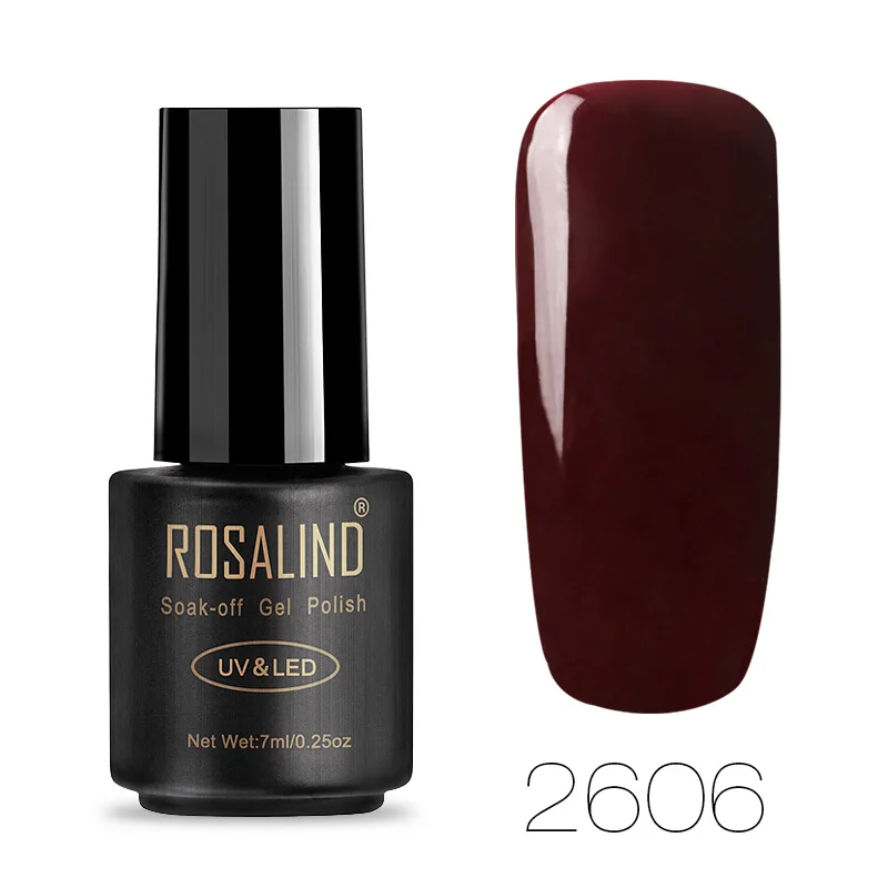 2606 Гель-лак для ногтей ROSALIND УФ-основа под лак гибридные Лаки Vernis Полупостоянный гель лак для маникюра ногтей - Цвет: 2606