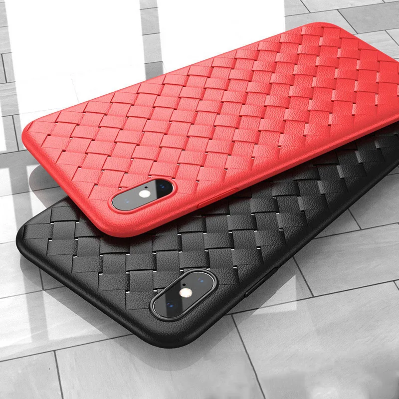 

Grid Hole Case For iphone 7 8 6 6S 5 S 5SE X XR 10 XS Max iphone 6Plus 6SPlus 7Plus 8Plus iphoneX Weave Soft Silicon Phone Cover