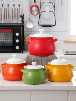 

Ceramic casserole stew pot high temperature resistant soup rice decocting medicine gas open fire household stew pan saucepot