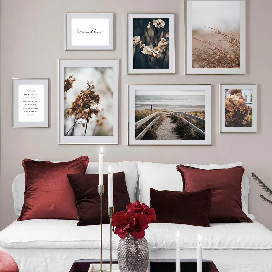 

Deciduous Path Late Autumn Flower Quote Wall Art Canvas Painting Nordic Posters And Prints Wall Pictures For Living Room Decor