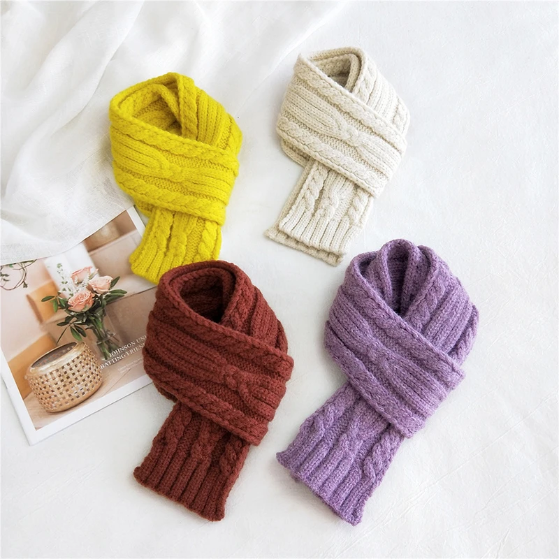 Bufandas gruesas hechas mano para mujer, chales de lana de ganchillo, a rayas, de sólido, gruesas y suaves|Bufandas de mujer| - AliExpress