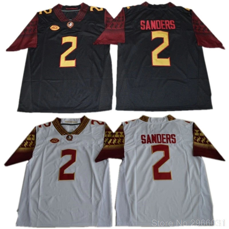 Майка для колледжа Florida State Deion Sanders 2, черно-красная, белая, сшитая, размер S-3XL