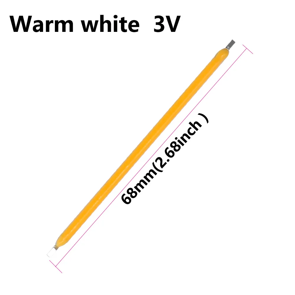 Description Picture 2 of item10PCS LED chip 3V 68mm Hard filament Edison Bulb Lamp Parts LED Bulb Incandescent Light Accessories Diodes Warmwhite Red green