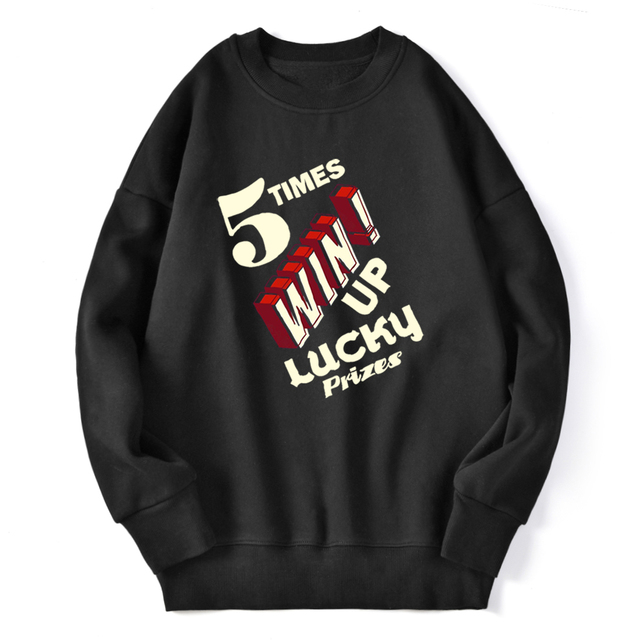 Times Win Up Lucky Sweatshirt For Mens Streetwear Fashion Hoody Hipster Outwear Pullovers Autumn Hip Hop Moletom Masculino