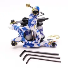 Катушка тату машина 10 обертывания литье лайнер для тату машины шейдер Профессиональный аппарат для нанесения татуировок тату машина белое синее фарфоровое