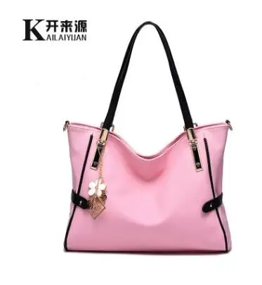 Женские сумки из натуральной кожи Новые сумки женские стильные модные сумки через плечо - Цвет: Розовый