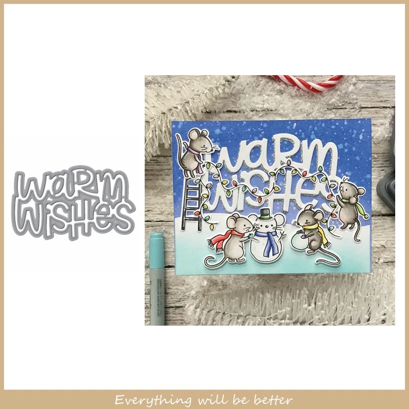 

Warm Wishes Letter Words Sentence Alphabet Metal Cutting Dies DIY Handmade Decorate Cards Scrapbook Craft Template 2020 Die Cut