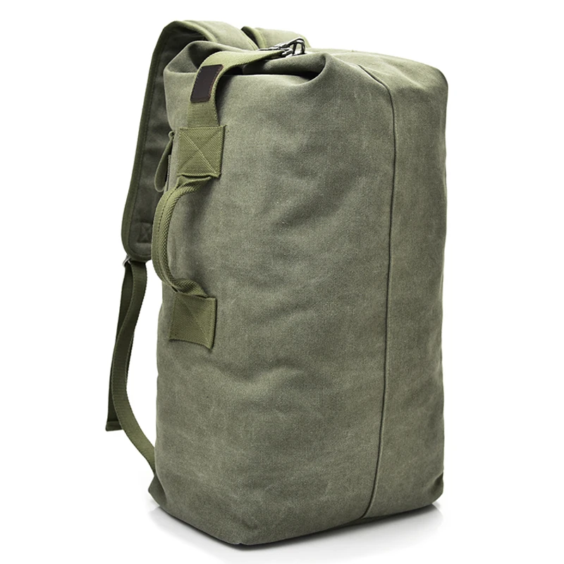 

Large Capacity Rucksack Man Travel Bag Mountaineering Backpack Male Luggage Boys Canvas Bucket Bags Men Backpacks Small Green