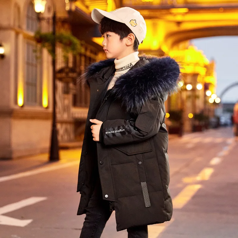 Г. nueva ropa de invierno para nignos nigno de algodón acolchado chaqueta catida en el Bebe grande abrigo - Цвет: Черный