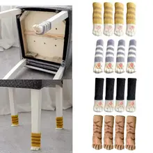 4 шт., вязанные носки для ног на стуле в виде кошки, нескользящий стол, скатерть для ног, предотвращающая царапание домашних собак и кошек