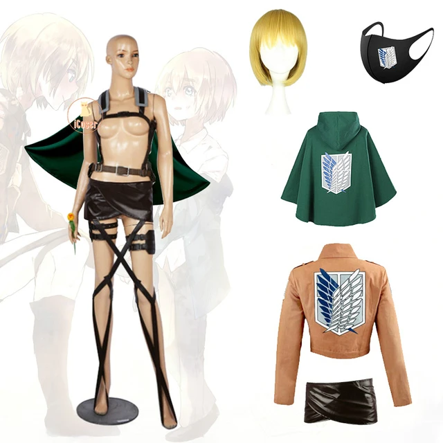 Anime ataque em titan 4 temporada mikasa ackerman survey corps uniforme  conjunto cosplay traje - AliExpress