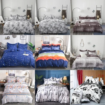 

Modern Bedding Set Fashion Polyester Duvet Cover Set 2-3pcs Family Bed Sets Home Textile Decor