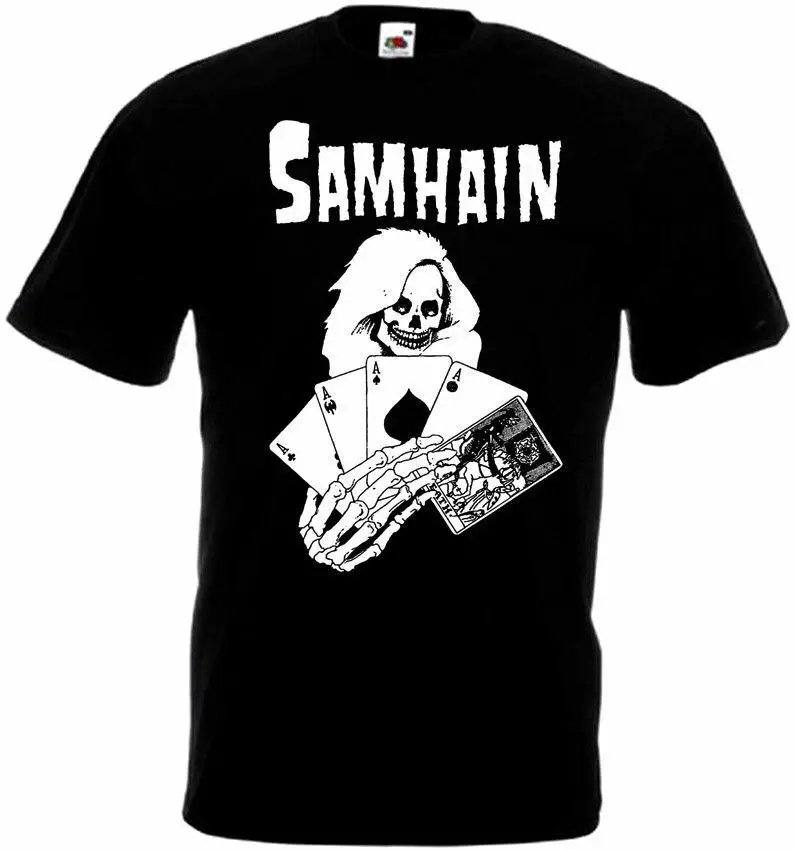 

Samhain Death Cards T Shirt Black Poster Horror Punk Band All Sizes S-5Xl