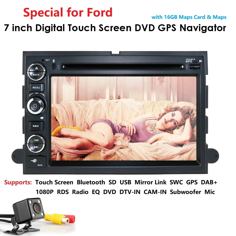 Discount Hizpo Fit Ford F150 F250/350/Edge/Fusion/Mustang In Dash DVD Player GPS Navigation Stereo Radio BT Steering Wheel Ctrl 3G RDS SD 3