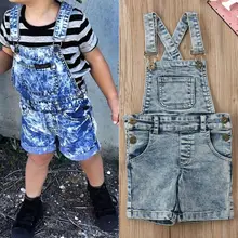 От 0 до 6 лет Детские Дети для девочек и мальчиков, джинсовое брюки с нагрудником комбинезоны Детский комбинезон Комплекты Одежда