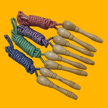 

Children Adults Smooth Wooden Handle Skipping Rope Jump Ropes Sports Fitness Fine Workmanship Wear Resistance