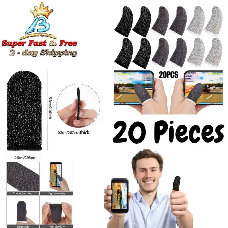 20 pcs Gaming Finger Sleeve Anti-Sweat Handheld Game Professional E-Sports For PUBG Mobile And Arena Anti-Slip Thumb Sleeve - ANKUX Tech Co., Ltd