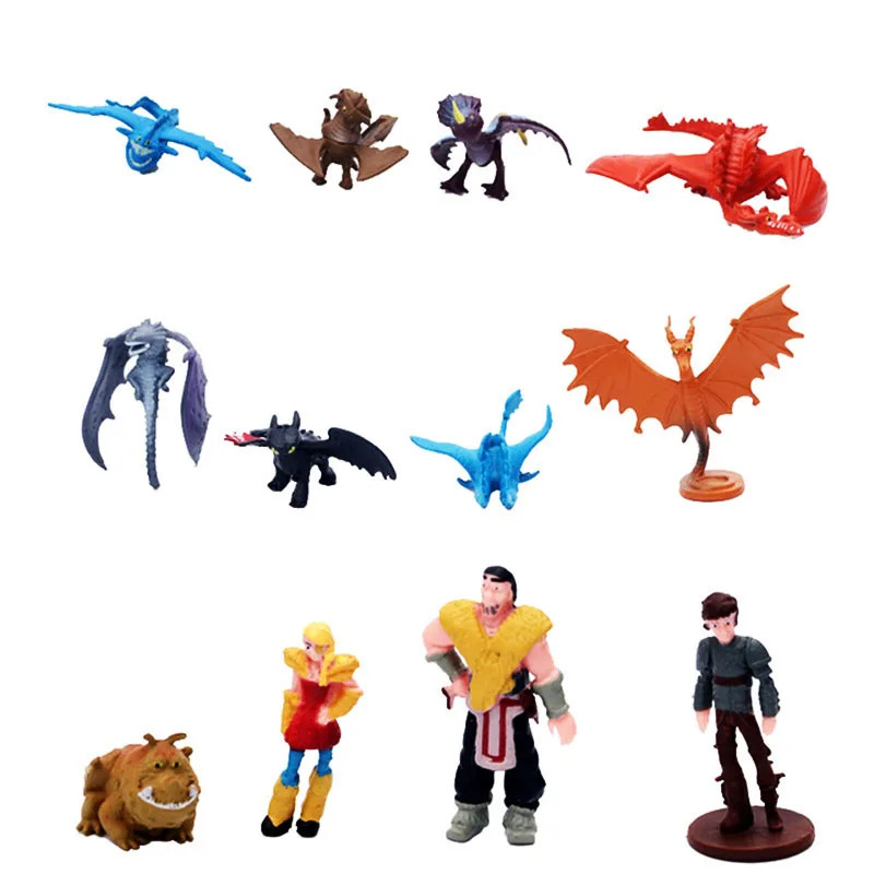 

2019 2-6cm Action figure Hidden World Toothless Night Light Fury Hiccup Toothless Toys For Children's Birthday Gifts
