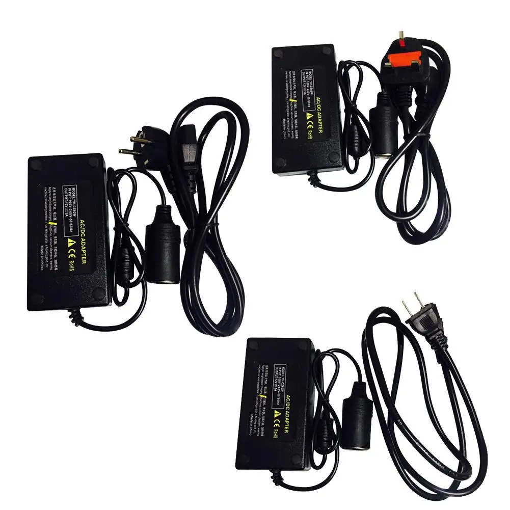 Home Power Converter 220V Input 12V Output Car Cigarette Lighter Socket Car Vacuum Cleaner Refrigerator Adapter