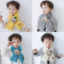 Мода года, удобный зимний плотный шарф с милым котом для маленьких мальчиков и девочек, теплая шаль петля, шарф, воротник с перекрестными завязками