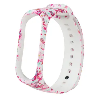 

For Xiaomi Mi Band 5 Strap Replacement smart sport Bracelet Universal silicone Colorful Printing flowers wrist-strap