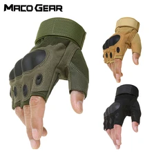 Guantes tácticos sin dedos al aire libre militar ejército tiro senderismo caza escalada ciclismo gimnasio montar Airsoft medio dedo guantes