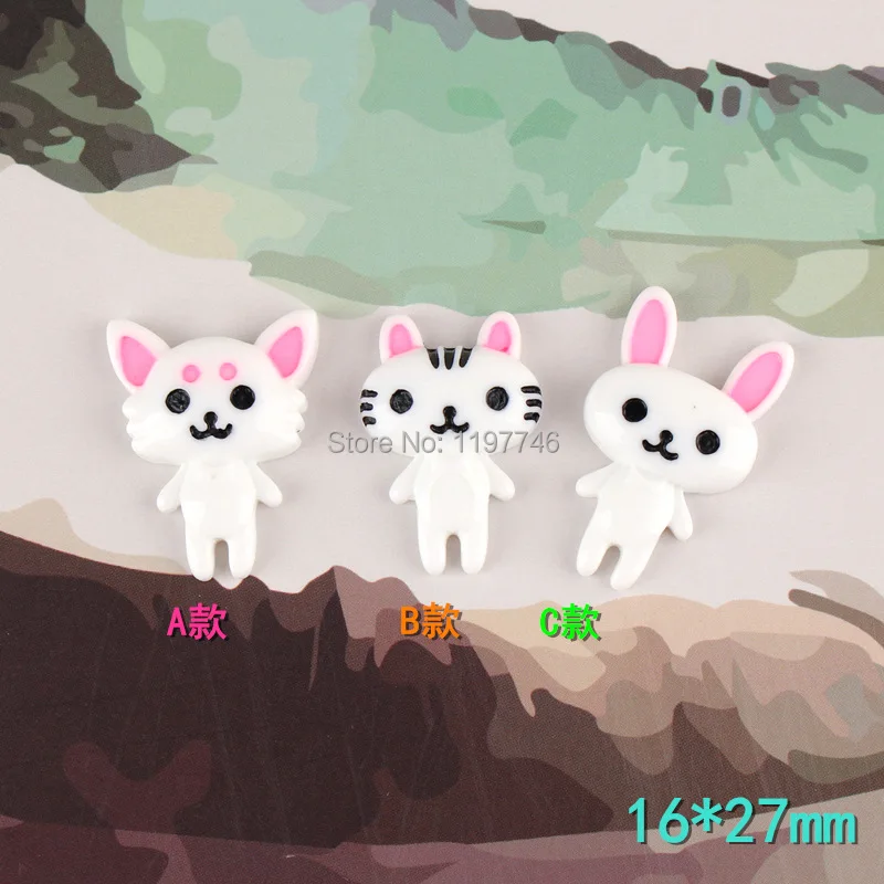

Resin Cabochon Flatback Cute Cat Animal 10 pcs 27 mm Cabochons for Phone Case Home Decoration or girls handmade crafts
