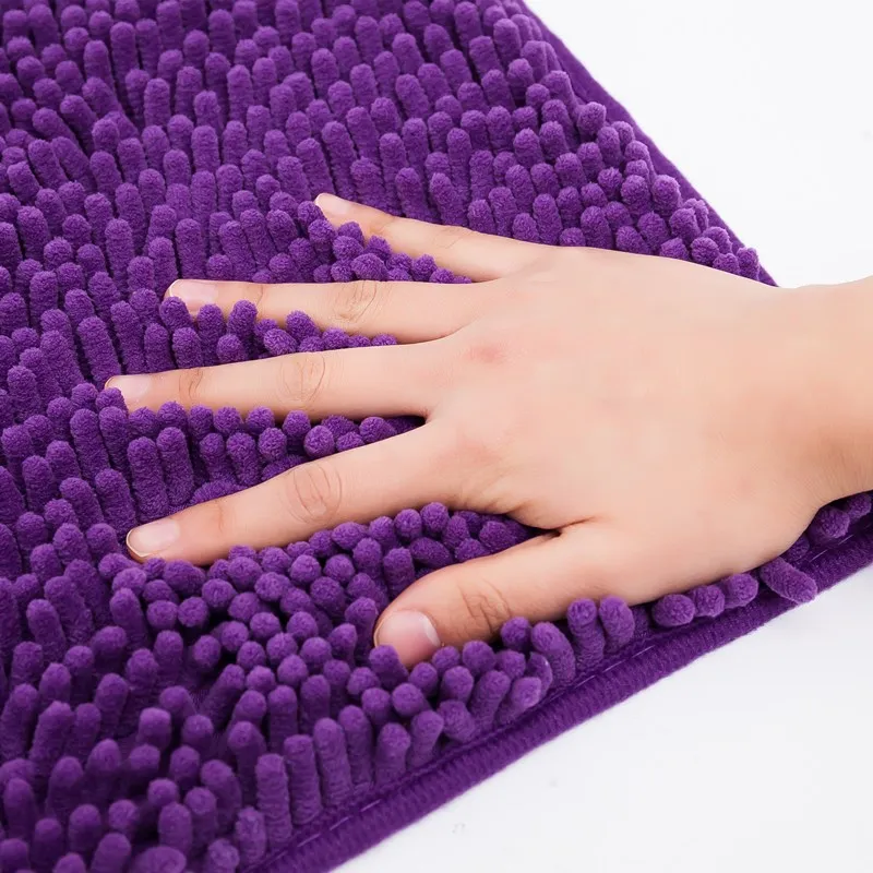 Alfombra de felpa suave antideslizante para baño, Felpudo de estilo nórdico de chenilla, absorción de agua, para puerta de inodoro, decoración del hogar