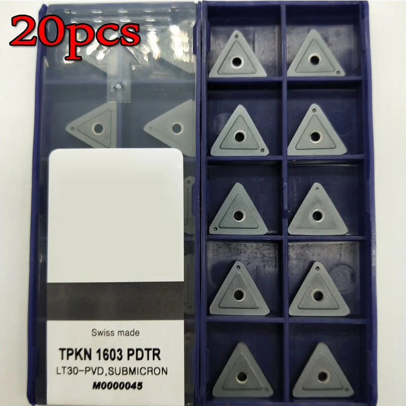 

20pcs TPKN 1603 PDTR Milling Insert Metalwork Tool Set TPKN1603 PDTR LT30 -PVD For Processing Steel, The Quality Is Stable