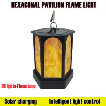 

Solar Hexagonal Flames Torches Lights 96 LED Outdoor Garden Waterproof Solar Lights Hanging