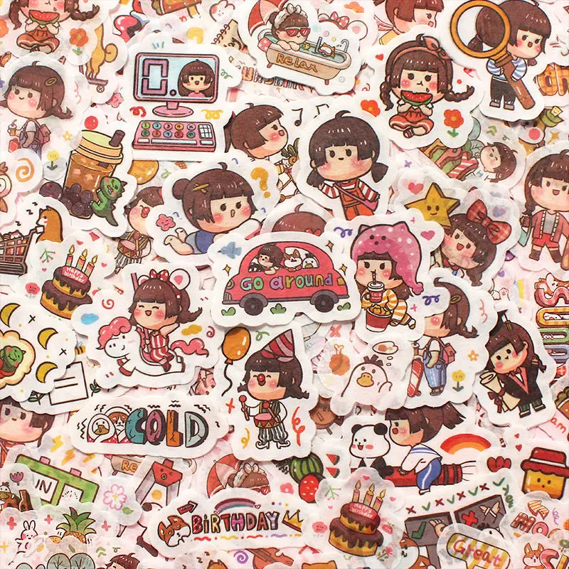 

50 stickers cute characters decoration children stickers DIY skateboard stickers graffiti suitcase stickers luggage stickers