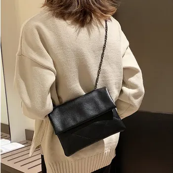 

2020 Women Bag Fashion PU Leather Shoulder Bag Advanced Sense Femal Chain Handbag Women's Envelope Bags MM50027