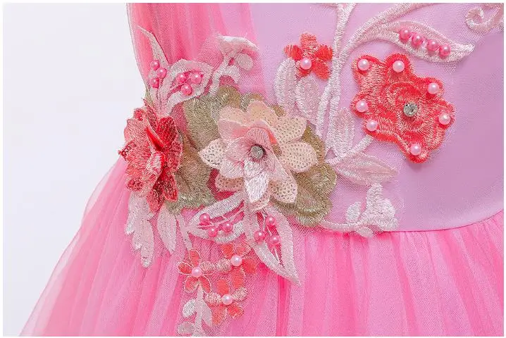 Vintage Flower Girls Dress for Wedding Evening Children Princess Party Pageant Long Gown Kids Dresses for Girls Christmas Cloth