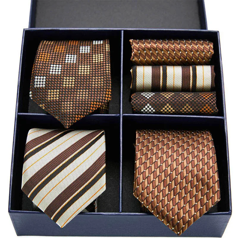 

Vangise Silk Men's Tie Set Ties & Handkerchiefs Set Men's Wedding Party Business Tie Set Fashion Necktie 7.5cm