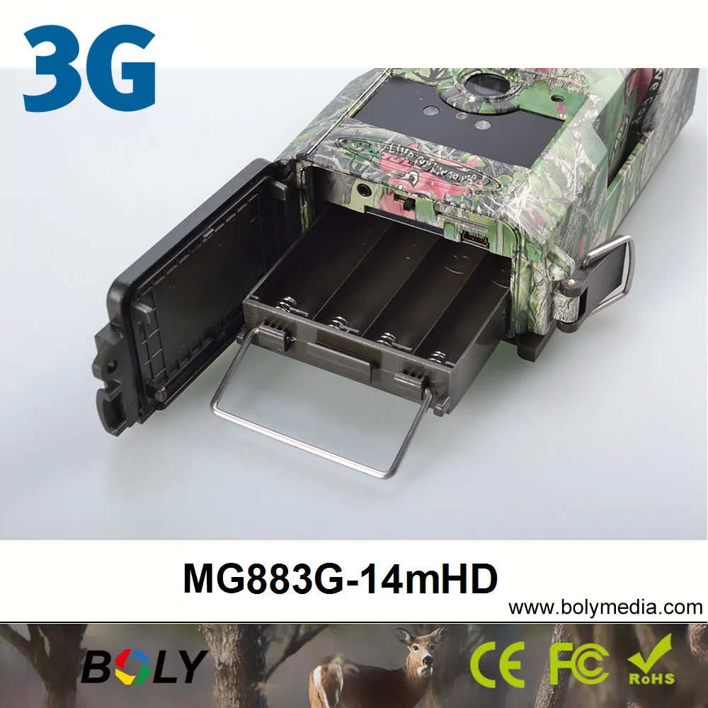 BolyGuard 3G Wireless Hunting Cameras MG883G-14mHD MMS/GPRS 14MP 940nm Invisible IR Trail Cameras Photo Traps
