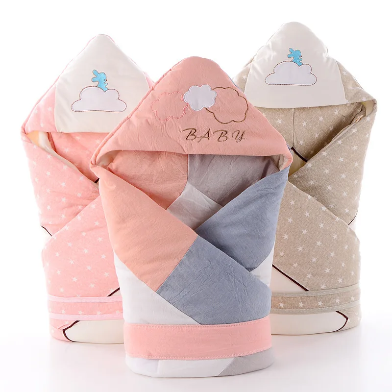 

Colored Cotton Keyline Layout Winter Vest Cartoon Baby Wrap Up Pure Thickening Blankets Bring Hat Small Mat Child Be Hold