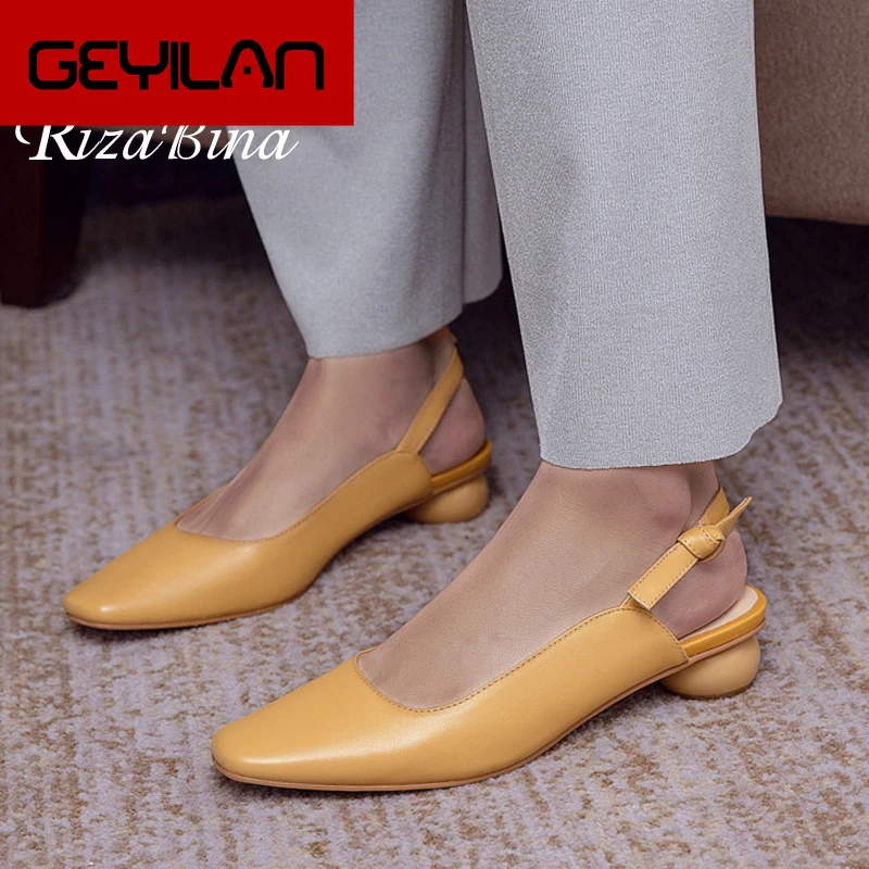 

Square Toe Women Shoes Fashion Round Heel Solid Color Shoes Women Daily Outdoor Strap New Female Footwear Size 33-43